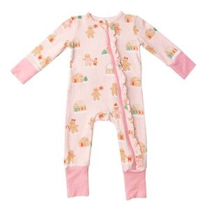 Angel Dear Pink Gingerbread 2 Way Zipper Footie